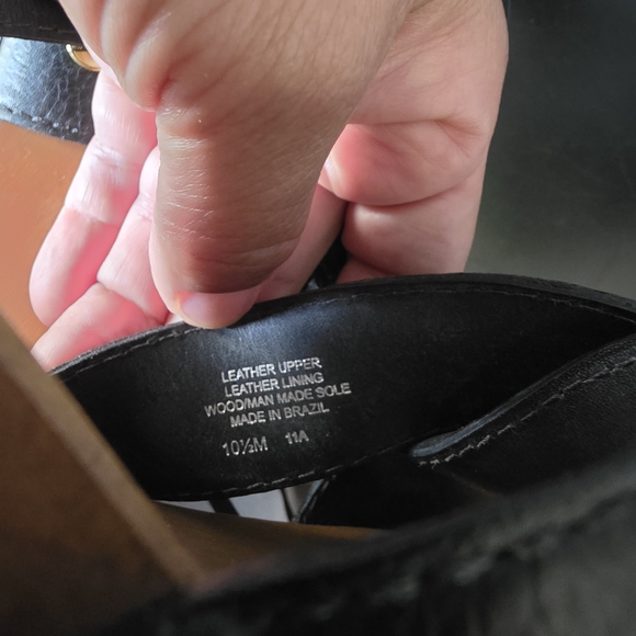 Tory Burch Black Leather Wood Platform Sandles 10.5 Medium - Picture 8 of 8